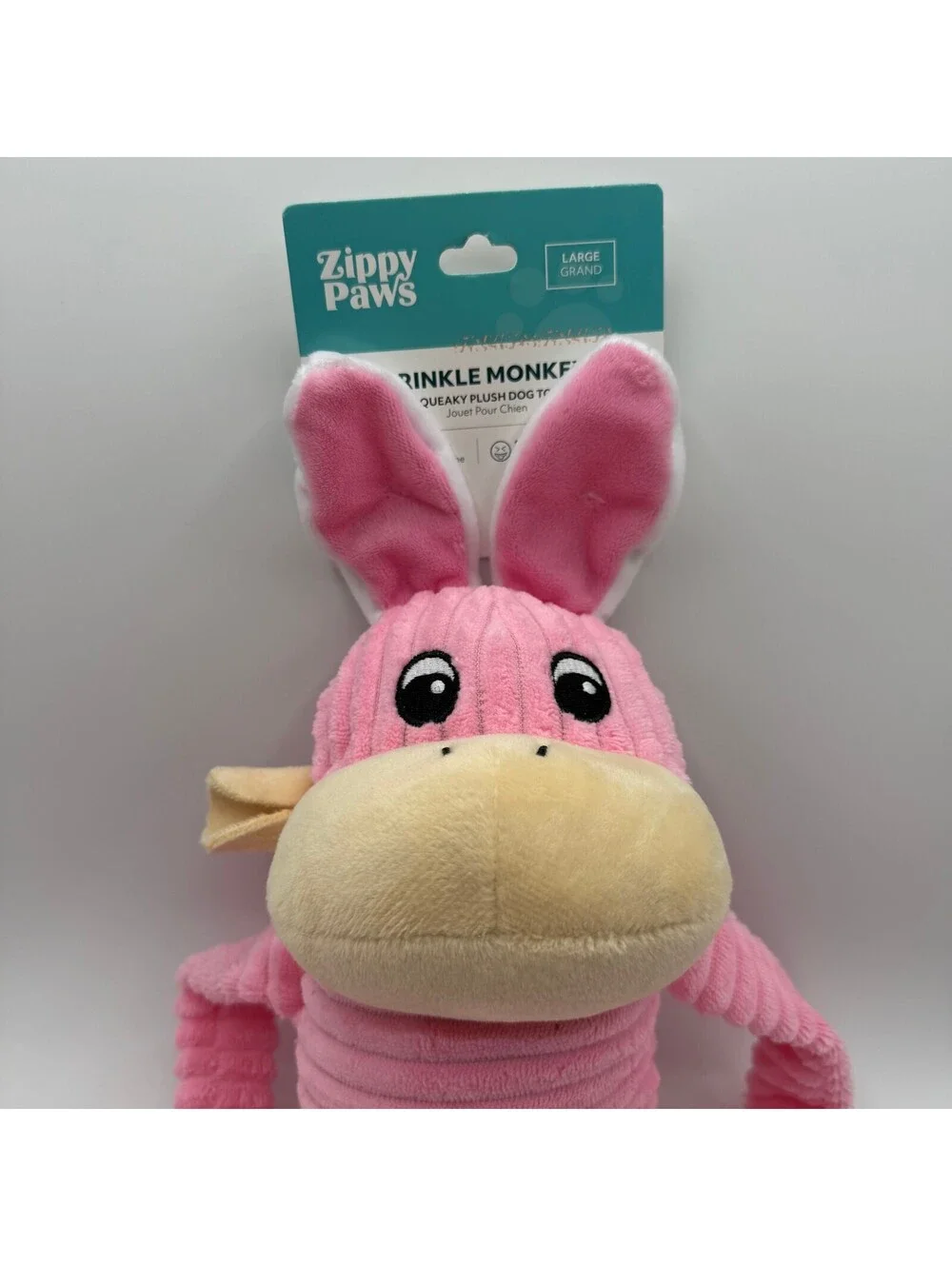 ZippyPaws Easter Spencer the Crinkle Monkey Dog Toy Large Corduroy Squeaky Plush